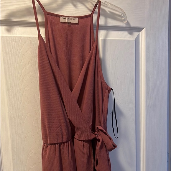 Midi Asymmetrical Wrap dusty, pink Sundress - Picture 4 of 5
